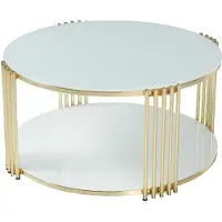 AEA Couchtisch Weiß Luxus Design Metall Elegantes Möbel Wohnzimmer Couchtische Rund