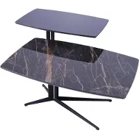 AEA Schwarz Möbel Wohnzimmer Komplett Couchtisch mit Beisteltisch Luxus