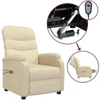 Syfax Massagesessel Elektrisch Creme Stoff