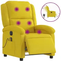Syfax Massagesessel Elektrisch Gelb Samt