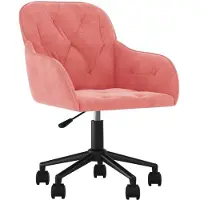 Syfax Rosa Samt Bürostuhl drehbar höhenverstellbar mit Rollen 56x61x78-86 cm