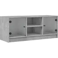 Syfax TV-Schrank mit Glastüren Betongrau 102x37x42 cm