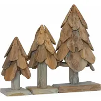 Syfax Weihnachtsbaum 3 stk. Braun 40 cm Massivholz Teak