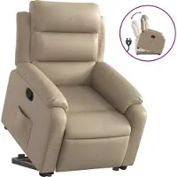 Syfax Relaxsessel mit Aufstehhilfe Cappuccino-Braun Kunstleder
