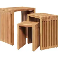 Syfax Garten-Beistelltisch 3 pcs Braun 33 x 44,5 x 51 cm