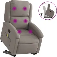 Sonstiges Massagesessel mit Aufstehhilfe Taupe Stoff