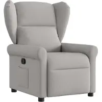 Syfax Komfortabler Relaxsessel mit manueller Liegefunktion, Stoff Wolkengrau, 72,5 cm breit