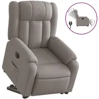 Syfax Relaxsessel mit Aufstehhilfe Elektrisch Taupe Stoff