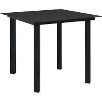 Syfax Garten-Esstisch Schwarz 80x80x74 cm Stahl und Glas