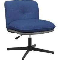 Syfax Blauer Drehstuhl aus strapazierfähigem Stoff, höhenverstellbar, mit weicher Polsterung, 61x70x76-88 cm
