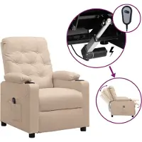 Syfax Relaxsessel Elektrisch Creme Stoff