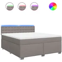 Syfax Boxspringbett mit Matratze Taupe 180x200 cm Stoff