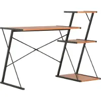 Syfax Schreibtisch mit Regal Schwarz und Braun 116×50×93 cm