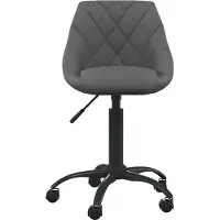 Syfax Bürostuhl Dunkelgrau Samt, gepolstert, höhenverstellbar, drehbar, mit Rollen, 67,5-79 cm Höhe