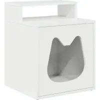 Syfax Katzenhaus Glänzend Weiß 42,5 x 40 x 53,5 cm Holzwerkstoff