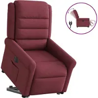 Syfax Relaxsessel mit Aufstehhilfe Elektrisch Weinrot Stoff