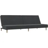 Syfax Schlafsofa 2-Sitzer Dunkelgrau Stoff
