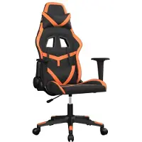 Syfax Gaming-Stuhl mit Massagefunktion Schwarz und Orange Kunstleder