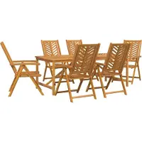 Syfax Garten Essgruppe 7 Stk. Braun Massivholz Akazie