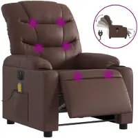 Syfax Massagesessel Elektrisch Braun Kunstleder