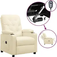 Syfax Relaxsessel Elektrisch Creme Kunstleder