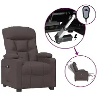 Syfax Relaxsessel Elektrisch Dunkelbraun Stoff