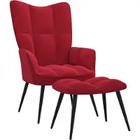 Syfax Relaxsessel mit Hocker Weinrot Samt