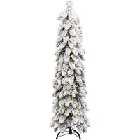 Syfax Künstlicher Weihnachtsbaum Beleuchtung & Schnee 80 LEDs 150 cm