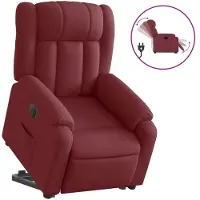 Syfax Relaxsessel mit Aufstehhilfe Elektrisch Weinrot Stoff