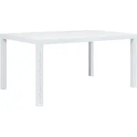 Syfax Gartentisch Weiß 150x90x72 cm Kunststoff Rattan-Optik