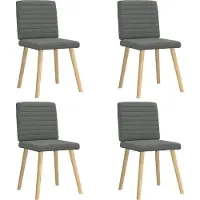 Syfax Esszimmerstühle 4 Stk. Dunkelgrau Stoff