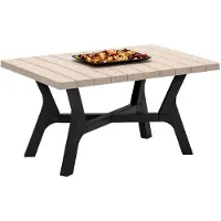 AEA Moderner Beiger Holz-Couchtisch Gartentische Luxus Terrassentisch