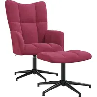 Syfax Relaxsessel mit Hocker Weinrot Samt