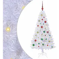 Syfax Künstlicher Weihnachtsbaum Weiß 150 cm PVC und Stahl