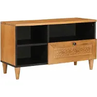 Syfax TV-Schränk mit Schubladen 80 x 33 x 46 cm Massivholz Mango