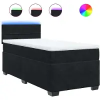 Syfax Boxspringbett mit Matratze Schwarz Samt