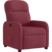 Syfax Relaxsessel Weinrot Stoff, manueller Liegefunktion, dick gepolstert, 66x88x95 cm