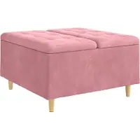Syfax Ottoman mit Stauraum Rosa 80 x 80 x 45 cm Samt