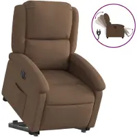 Syfax Relaxsessel mit Aufstehhilfe Elektrisch Braun Stoff