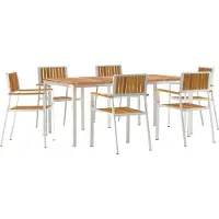 Syfax Outdoortisch-Set 7 stk. 180 x 90 x 75 cm