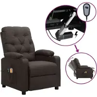 Syfax Massagesessel Elektrisch Taupe Stoff