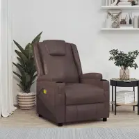 The Living Store Massagesessel Braun Kunstleder