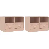 Syfax TV-Schränke 2 Stk. Rosa 67x39x44 cm Stahl
