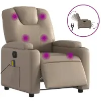 Syfax Massagesessel Elektrisch Cappuccino-Braun Kunstleder