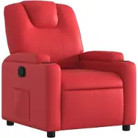 Syfax Roter Kunstleder Relaxsessel mit manueller Liegefunktion, 74x88x97 cm (B x T x H)