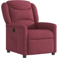 Syfax Relaxsessel Stoff Weinrot mit manueller Liegefunktion, Seitentasche und atmungsaktivem Bezug, 78x100x95 cm