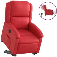 Syfax Relaxsessel mit Aufstehhilfe Elektrisch Rot Kunstleder