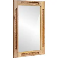 Syfax Badezimmer Spiegel Braun 50 x 2,5 x 70 cm Massivholz Mango