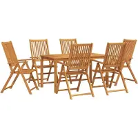 vidaXL Garten Essgruppe 7 stk. Natur Massivholz Akazie