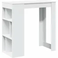 Syfax Bartisch mit Regal Weiß 102x50x103,5 cm Holzwerkstoff
